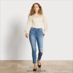 Sam Edelman Langarm-Julian-Top Frauen Gardenie Bekleidung 2P8JNV1270