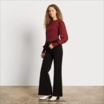 Sam Edelman Langarm-Julian-Top Frauen Krappbraun Bekleidung 2P8JNV1269 - Image 2