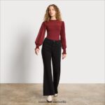 Sam Edelman Langarm-Julian-Top Frauen Krappbraun Bekleidung 2P8JNV1269