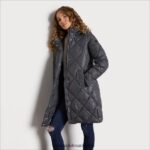 Sam Edelman Lange Steppjacke mit Trichterkragen und Kapuze Frauen grau Bekleidung 2P8JNV1150 - Image 3