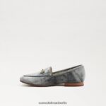 Sam Edelman Loraine Bit Loafer Kinder rauchblauer Samt Schuhwerk 2P8JNV896 - Image 4