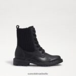 Sam Edelman Lydell-Kampfstiefel Kinder schwarzes Leder Schuhwerk 2P8JNV1010 - Image 2