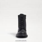 Sam Edelman Lydell-Kampfstiefel Kinder schwarzes Leder Schuhwerk 2P8JNV1010 - Image 3