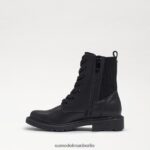 Sam Edelman Lydell-Kampfstiefel Kinder schwarzes Leder Schuhwerk 2P8JNV1010 - Image 4