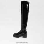Sam Edelman Lydia Overknee-Stiefel Frauen schwarzes Lackleder Schuhwerk 2P8JNV880 - Image 4