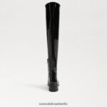 Sam Edelman Lydia Overknee-Stiefel Frauen schwarzes Lackleder Schuhwerk 2P8JNV880 - Image 5