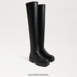 Sam Edelman Lydia Overknee-Stiefel Frauen schwarzes Leder Schuhwerk 2P8JNV879