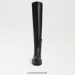 Sam Edelman Lydia Overknee-Stiefel Frauen schwarzes Leder Schuhwerk 2P8JNV879 - Image 3