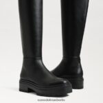 Sam Edelman Lydia Overknee-Stiefel Frauen schwarzes Leder Schuhwerk 2P8JNV879 - Image 7