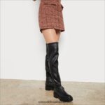 Sam Edelman Lydia Overknee-Stiefel Frauen schwarzes Leder Schuhwerk 2P8JNV879 - Image 8