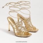 Sam Edelman Lylah Stiletto-Schnürsandale Frauen Bernstein Gold Schuhwerk 2P8JNV441