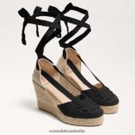 Sam Edelman Margherita Espadrille-Keilsandale Frauen schwarzes Wildleder Schuhwerk 2P8JNV87