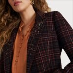 Sam Edelman Margot-Blazer Frauen Mabel Plaid Bekleidung 2P8JNV1277 - Image 3