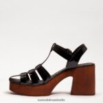 Sam Edelman Margritte-Plateau-Blockabsatz Frauen schwarzes Lackleder Schuhwerk 2P8JNV660 - Image 4