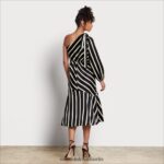 Sam Edelman Maxikleid mit französischen Streifen Frauen Schwarz-Weiss Bekleidung 2P8JNV1104 - Image 4