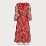 Sam Edelman Maxikleid mit V-Ausschnitt Frauen rot multi Bekleidung 2P8JNV1154 - Image 5