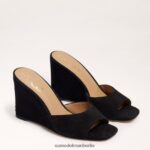 Sam Edelman Merrick Keilsandale Frauen schwarzes Wildleder Schuhwerk 2P8JNV613