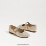 Sam Edelman Michaela Mary Jane Kinder Gold Blatt Schuhwerk 2P8JNV917 - Image 7