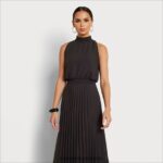 Sam Edelman Midikleid mit hohem Ausschnitt Frauen Schwarz Bekleidung 2P8JNV1082 - Image 3