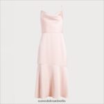 Sam Edelman Midikleid mit Wasserfallausschnitt Frauen erröten Bekleidung 2P8JNV1108 - Image 5