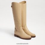 Sam Edelman Mikala Reitstiefel Frauen Eierschalenleder Schuhwerk 2P8JNV730
