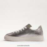 Sam Edelman Mohn-Schnürsneaker Frauen weiches silbernes Leder Schuhwerk 2P8JNV308 - Image 4