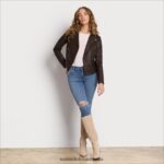 Sam Edelman Moto-Lederjacke Frauen braun Bekleidung 2P8JNV1152