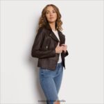 Sam Edelman Moto-Lederjacke Frauen braun Bekleidung 2P8JNV1152 - Image 3