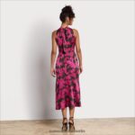 Sam Edelman Neckholder-Maxikleid mit Palmen Frauen Magenta-Multi Bekleidung 2P8JNV1075 - Image 4