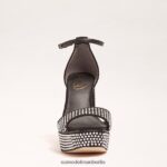 Sam Edelman Nellie Glitzer-Plateau-Absatz Frauen Schwarz Schuhwerk 2P8JNV453 - Image 3
