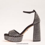 Sam Edelman Nellie Glitzer-Plateau-Absatz Frauen Schwarz Schuhwerk 2P8JNV453 - Image 4