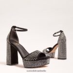 Sam Edelman Nellie Glitzer-Plateau-Absatz Frauen Schwarz Schuhwerk 2P8JNV453 - Image 7