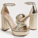Sam Edelman Ninette-Plateauabsatz Frauen Gold Blatt Schuhwerk 2P8JNV759 - Image 7