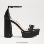 Sam Edelman Ninette-Plateauabsatz Frauen schwarzer Satin Schuhwerk 2P8JNV758 - Image 2
