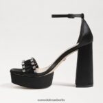 Sam Edelman Ninette-Plateauabsatz Frauen schwarzer Satin Schuhwerk 2P8JNV758 - Image 4