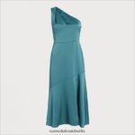 Sam Edelman One-Shoulder-Midikleid Frauen Industriegrün Bekleidung 2P8JNV1219 - Image 5