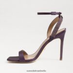 Sam Edelman Ophelia-Knöchelriemenabsatz Frauen Auberginensatin Schuhwerk 2P8JNV539 - Image 4