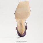 Sam Edelman Ophelia-Knöchelriemenabsatz Frauen Auberginensatin Schuhwerk 2P8JNV539 - Image 6