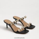 Sam Edelman Palma Kitten-Heel-Mule Frauen schwarze Eidechse Schuhwerk 2P8JNV494