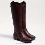 Sam Edelman Penny-Reitstiefel aus Leder Frauen dunkelbraun Schuhwerk 2P8JNV414