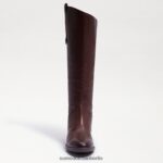 Sam Edelman Penny-Reitstiefel aus Leder Frauen dunkelbraun Schuhwerk 2P8JNV414 - Image 3