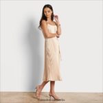 Sam Edelman plissiertes Midikleid Frauen naturfarben Bekleidung 2P8JNV1063
