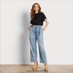 Sam Edelman Rayne-Denim mit hohem Bund Frauen Gelassenheit Bekleidung 2P8JNV1197