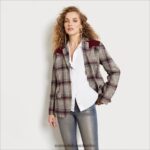 Sam Edelman Rivington-Blazer Frauen Waldfabel-Plaid Bekleidung 2P8JNV1292