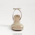 Sam Edelman Sandale mit Blockabsatz und Perlen von Kia Frauen modernes Elfenbein Schuhwerk 2P8JNV488 - Image 3