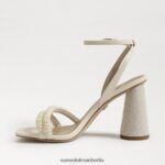 Sam Edelman Sandale mit Blockabsatz und Perlen von Kia Frauen modernes Elfenbein Schuhwerk 2P8JNV488 - Image 4