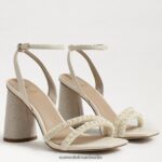 Sam Edelman Sandale mit Blockabsatz und Perlen von Kia Frauen modernes Elfenbein Schuhwerk 2P8JNV488 - Image 7