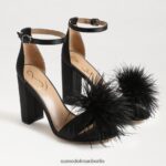 Sam Edelman Sandale mit Yaro-Federabsatz Frauen schwarzer Satin Schuhwerk 2P8JNV763