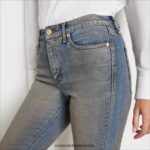 Sam Edelman Schmale, gerade Hose mit hohem Bund Frauen goldene Folie Bekleidung 2P8JNV1233 - Image 3