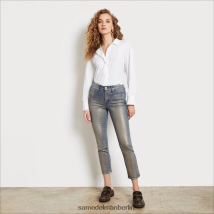Sam Edelman Schmale, gerade Hose mit hohem Bund Frauen goldene Folie Bekleidung 2P8JNV1233